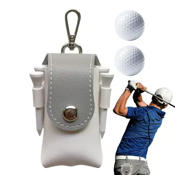  Поясной чехол для мяча для гольфа с 2 мячами Поясная сумка для хранения мячей для гольфа и аксессуаров Практичный и портативный чехол с зажимом на крючок