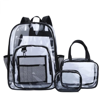 Прозрачная сумка из ПВХ Водонепроницаемый рюкзак Рюкзак унисекс Твердый прозрачный рюкзак Пара Мода Большая вместимость Bagback