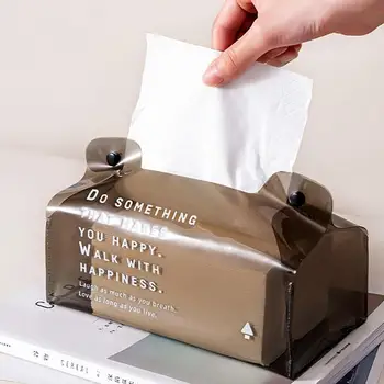 Простое кухонное хранение Бело-коричневый бумажный мешок для полотенец Всасывающая бумажная крышка Простая бумажная крышка для полотенец с письмом Настольное хранение