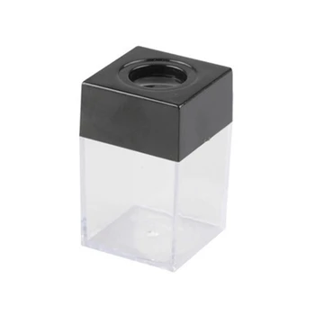 Прочный прозрачный магнитный диспенсер для скрепок Металлический держатель для булавок Коробка большой емкости для школьного офиса