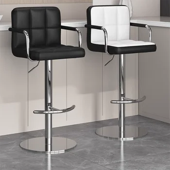  Регулируемый лаунж Современный барный стул Дизайнер Белый высокий бар Скандинавский стул Puff Удобная мебель Sillas Para Barra de Cocina