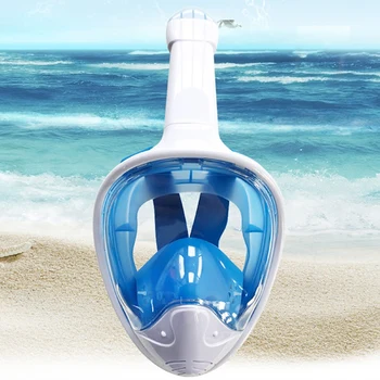  Со съемной полнолицевой трубкой Силиконовая маска для взрослых Снорклинг Плавание Дайвинг Маска Широкий Обзор Анти-Запот-Анти-Протечка