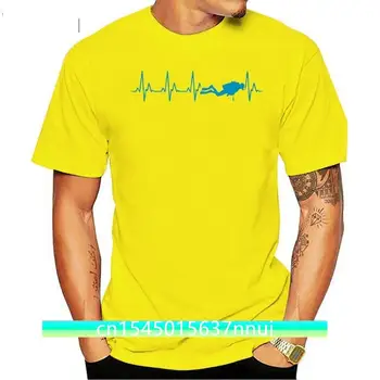 Совершенно новая 2019 летняя мужская футболка для подводного плавания с аквалангом Diver PADI Heart Beat Heartbeat Love