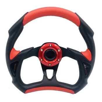 Универсальный 12,5-дюймовый рулевое колесо для автогонок Красный ПВХ Кожа Алюминиевый сплав Гонки Автоспорт Дрифт Рулевые колеса