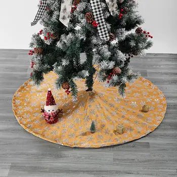Хороший рождественский коврик Износостойкий яркий цвет Рождественская елка Ковер Белый флис Красочная юбка из перьев