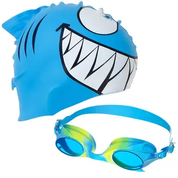 Шапочка для плавания Очки для плавания Высококачественная силиконовая шапочка для плавания и защита от запотевания УФ-защитные очки для детей