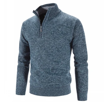 модный и удобный мужской флисовый свитер однотонный водолазка пуловер в синем, красном, темно-сером, светло-сером или кофейном