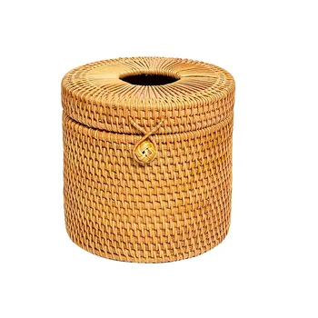 ротанг коробка для салфеток крышка для туалетной бумаги плетеные декоративные держатели с крышкой для хранения одного рулона и салфеток в ванной комнате