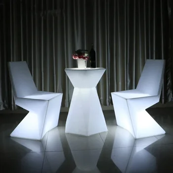  светодиодный светящийся винный стол на открытом воздухе для отдыха и стул комбинированный кафе бар зарядка красочная светящаяся мебель