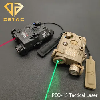 страйкбол тактический индикатор PEQ15 Красный зеленый Двойной лазер или ИК-заполняющий свет Наружный указатель Прицеливание Лазер Подходит 20 мм Рельс Лазерное оружие