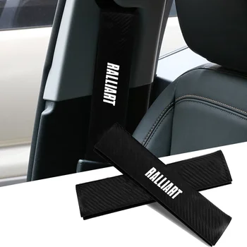 углеродное волокно Автомобильные накладки на ремень безопасности Плечевой ремень сиденья Подушка Чехол для Ralliart Mitsubishi Lancer Lancer EX Outlander ASX