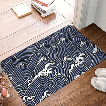 японская волна противоскользящий коврик для гостиной коврик синяя волна узор прихожая ковер приветственный коврик внутренний декор